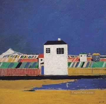  1929 Pintura al %C3%B3leo - paisaje con casa blanca 1929 Kazimir Malevich